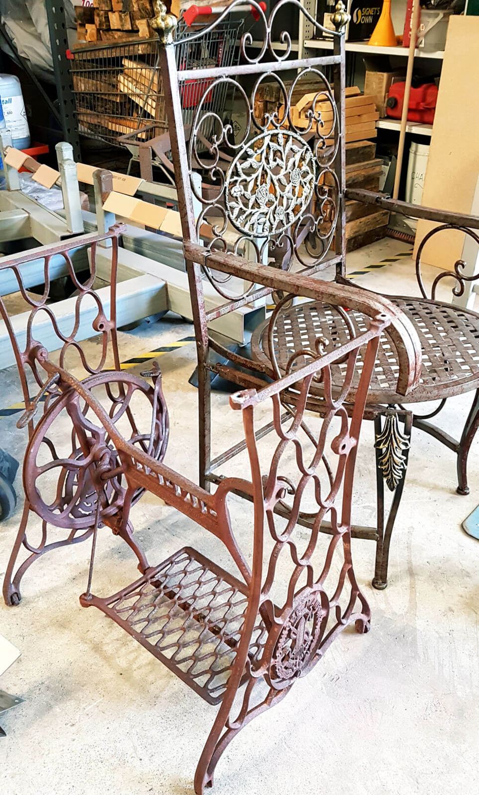 Powder coated chair