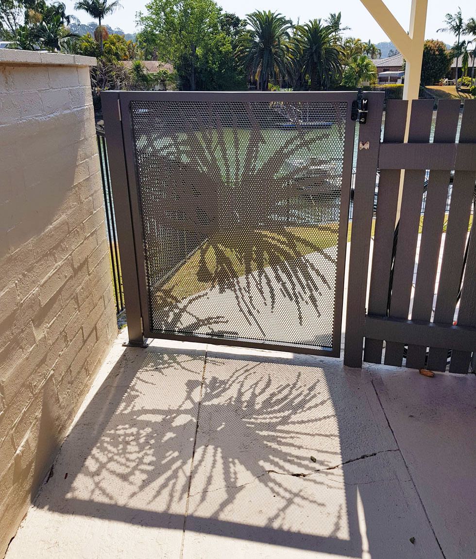 Powder coated laser cut gate