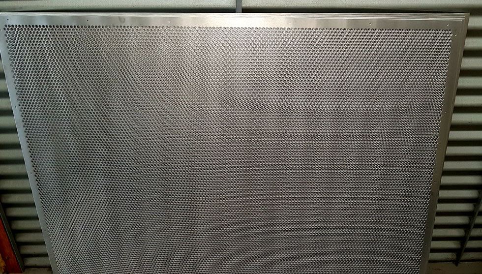 Perforated aluminium panel